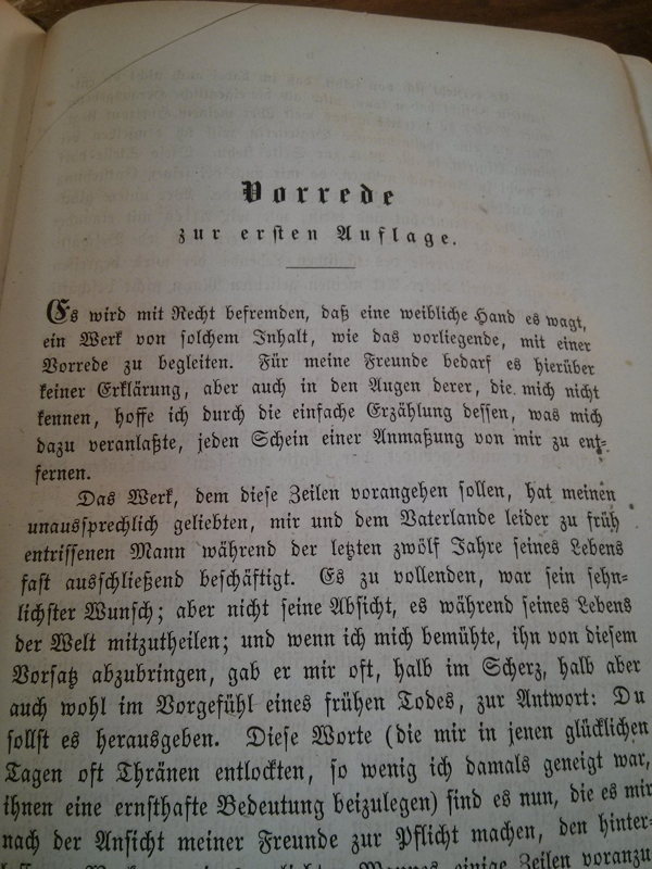 Vorwort von Clausewitzens Ehefrau Marie von Clausewitz, die das Werk nach dessen Tod herausgab