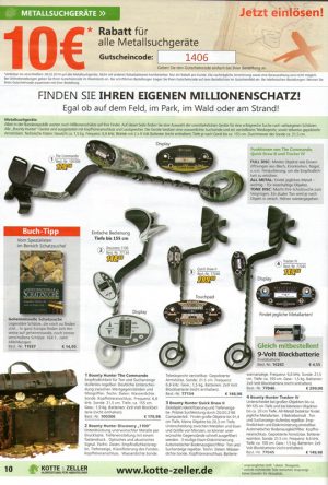 Werbung für Metallsuchgeräte