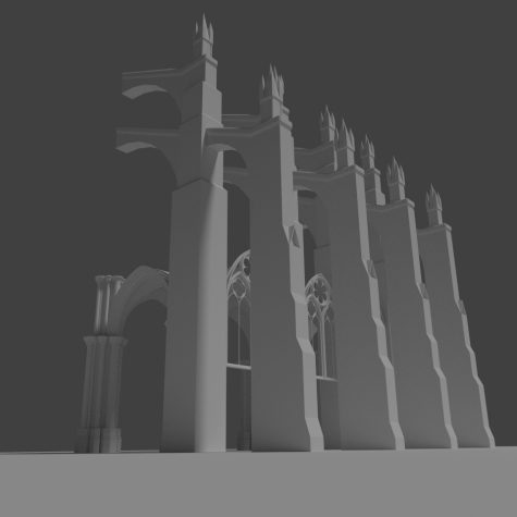 Gotische Stützpfeiler 3D