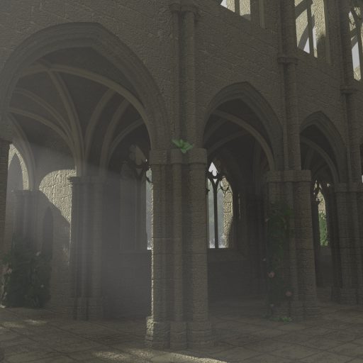 3D Kathedrale mit Nebel