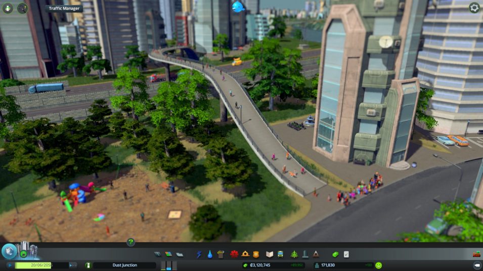 Fußgänger an einer Bushaltestelle in Cities Skylines