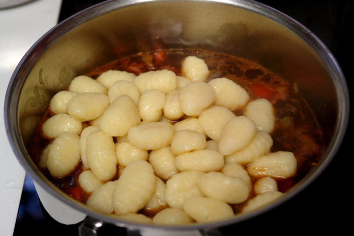 Gnocchi dürfen auch in der Soße baden