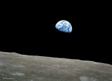 Die Erde bei der Mondumrundung durch Apollo 8 anno 1968