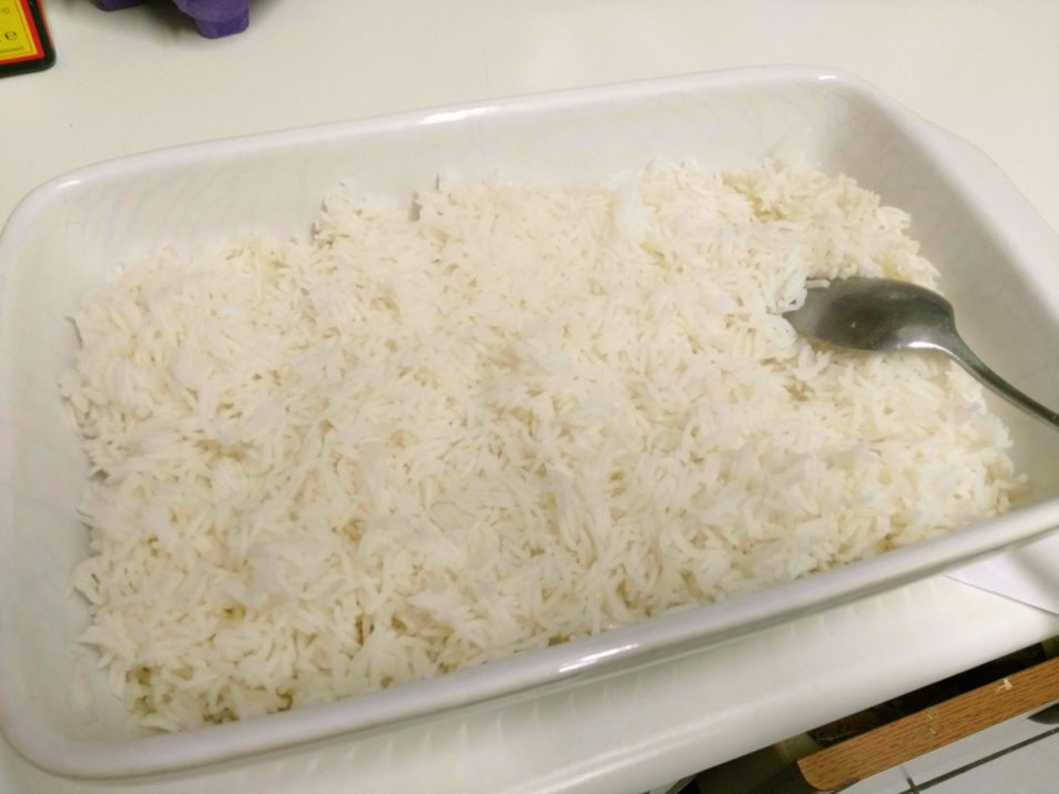 Reis gut getarnt in der Auflaufform