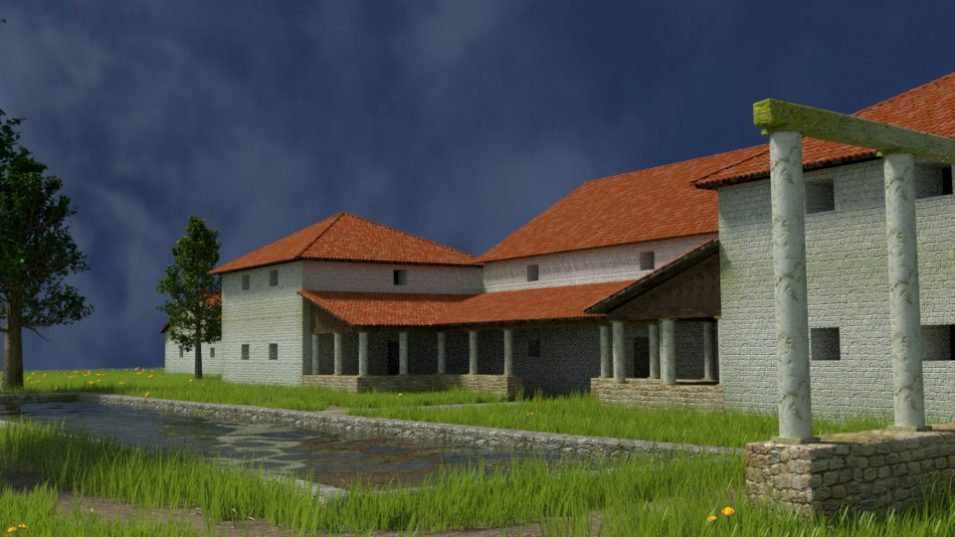 3D Villa Rustica Großsachsen, Frontseite Ost