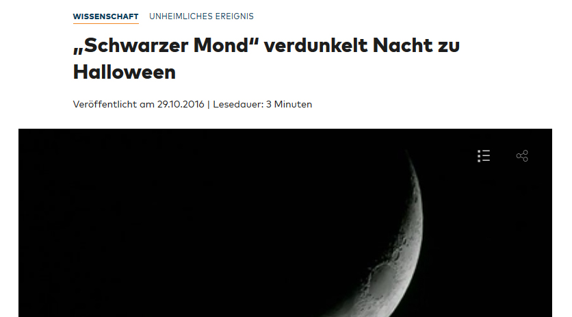 Artikel über "Schwarzen Mond" inkl. 44 sekündigem Video (nach 30 Sekunden Werbung..)