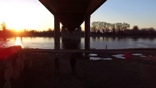 Drohne Brücke Rhein Germersheim