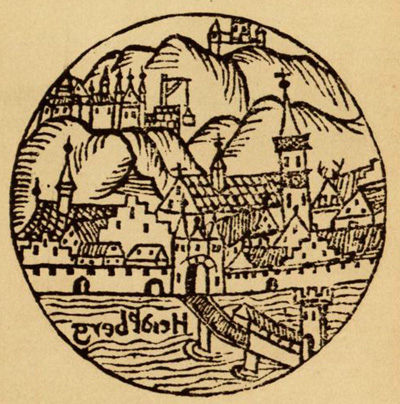 Erste Heidelberger Stadtansicht mit der Alten Brücke, 1527