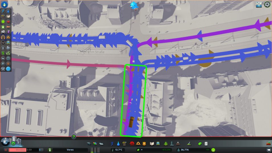 Routenanzeige in City Skylines