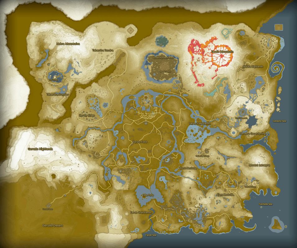 Karte von Hyrule in Breath of the Wild