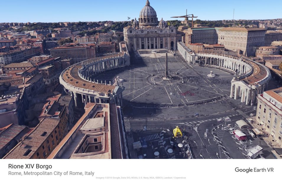 Der Petersplatz in Rom in Google Earth VR
