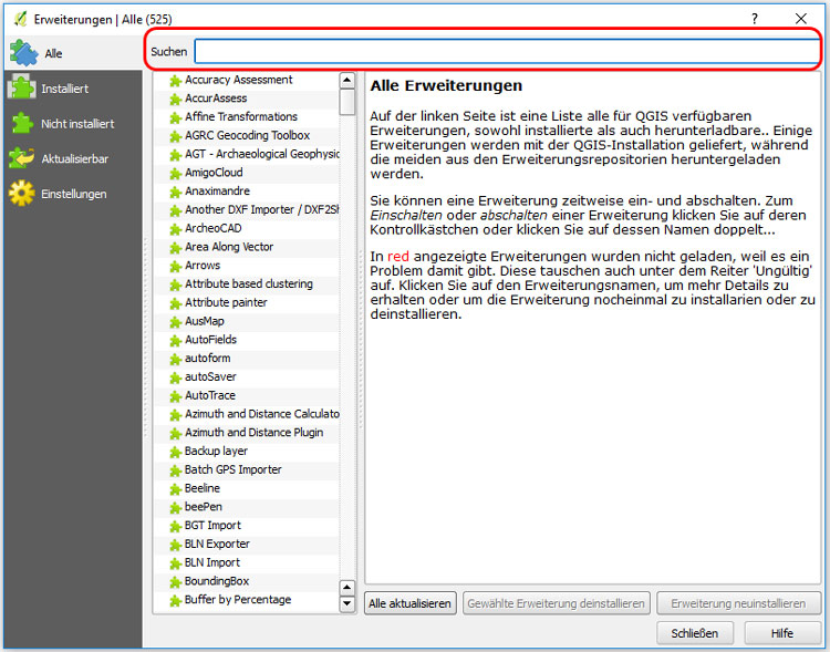 QGIS - Plugins installieren