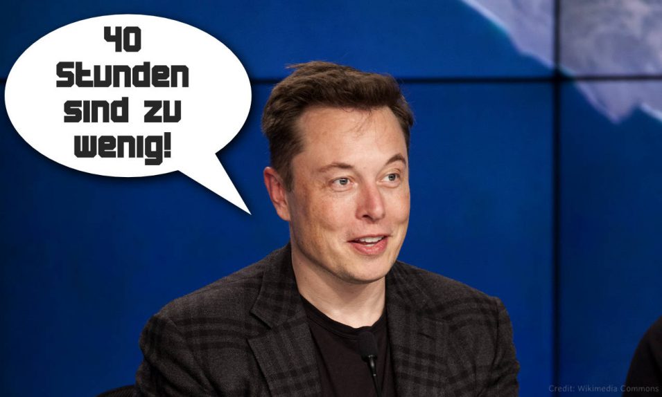 Elon Musk sagt, 40 Stunden seien zu wenig, um die Welt zu verändern
