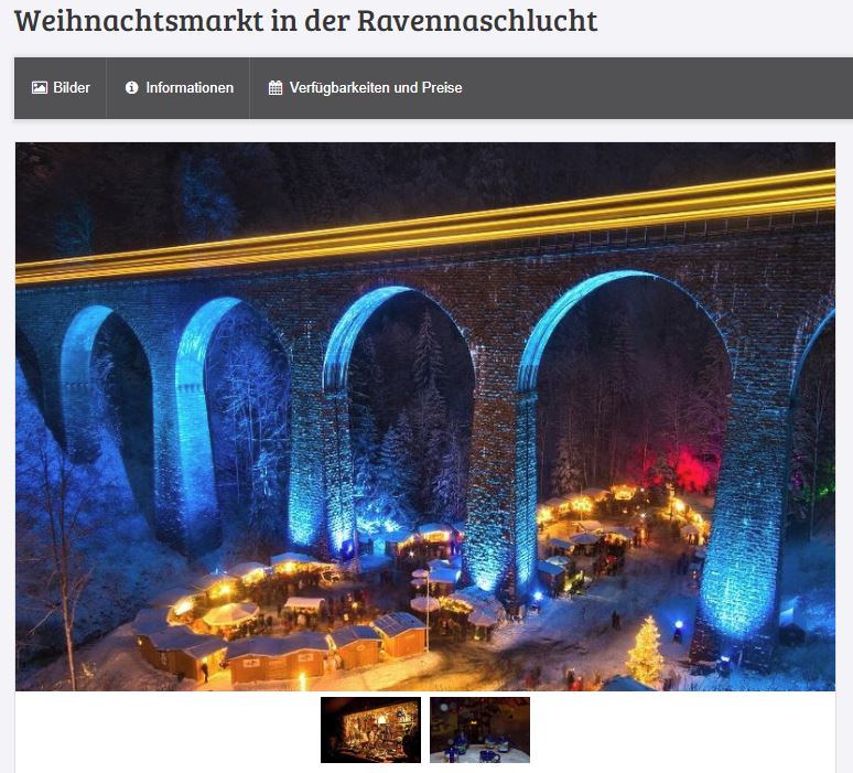 Weihnachtsmarkt in der Ravennaschlucht