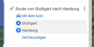 Routenplaner-Rpute in Google MyMaps