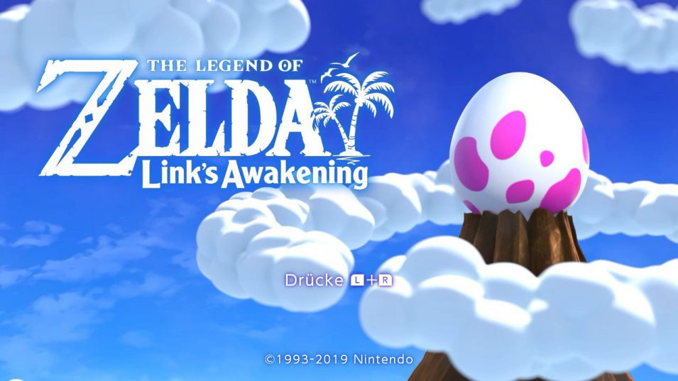 Titelscreen von Link's Awakening auf der Switch