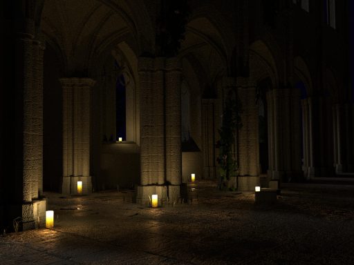 Kathedrale bei Kerzenschein 3D