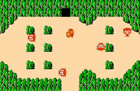 Screenshot aus The Legend of Zelda (1986) - es sind kaum Details zu erkennen.