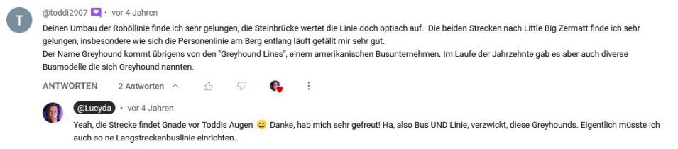 Screenshot von Toddis erstem Kommentar auf YouTube - der Inhalt ist nicht relevant, aber das Datum zeigt "vor vier Jahren" - es war der 20. März 2020