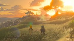Mit Zelda in den Sonnenuntergang Breath of the Wild - Sonnenuntergang