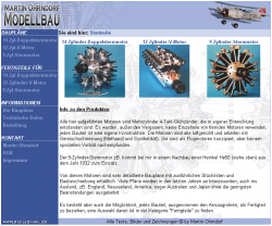 Startseite der für meinen Onkel erstellten Webseite www.engineman.de. Januar 2005