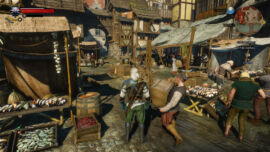 Der etwas widerwärtige Fischmarkt. Ich will mir kaum vorstellen, wie es dort riecht... Witcher 3