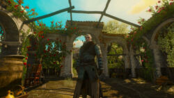 Man sieht jeden verrosteten Ring über Geralts fleckigem Gambeson Blood and Wine - Geralt unter Rosen
