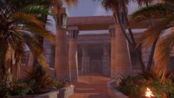 Halb verschüttete Stadt in der Wüste Assassins Creed Origins | Uralte Säulen