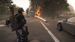 Das Feuergeschütz in Aktion (Tipp: E drücken, sonst kommt kein Feuer...) Feuergeschütz speit Flammen