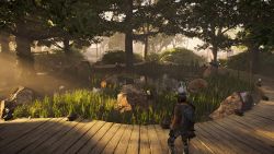 Ein idyllischer Teich in der Morgensonne Ein idyllischer Teich in der Morgensonne