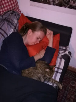 08/2017 - Schlafend mit Katze